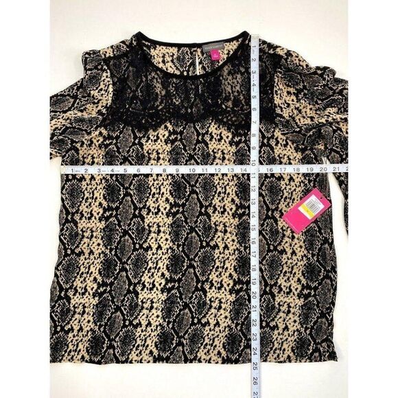 ‎Vince Camuto Blouse Top Medium Black Brown Snake - Picture 5 of 9